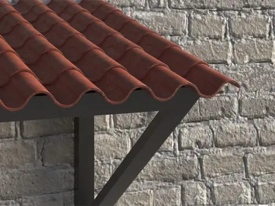 tiled awning 3D model