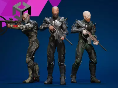 ExoSoldier 01 Low-poly 3D model