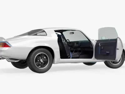  Chevrolet Camaro Z28 Retro Sports Car White Rigged for Maya 