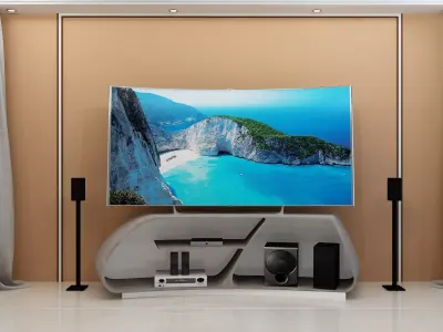 TV Cabinet Design Low-poly 3D model