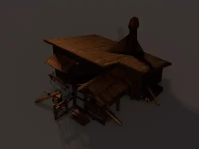 Woodcutter House Low-poly 3D model