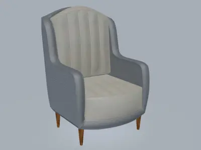 Smoothed arms armchair 3D model