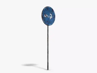 Damaged Arrow Sign Low-poly 3D model