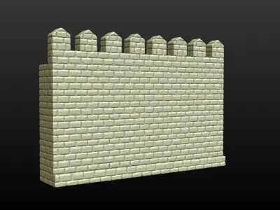 Castle wall 3D print model