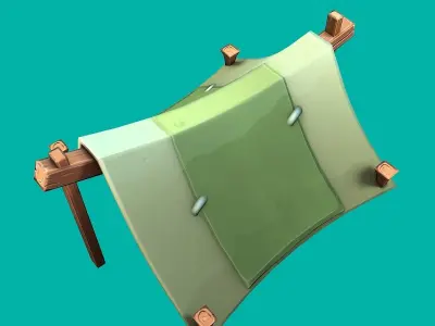 Stylized tent Low-poly 3D model
