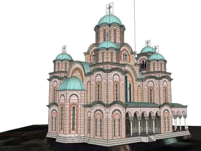 Architecture-Religion-God-Culture-Temple-010 church with two ... 3D model