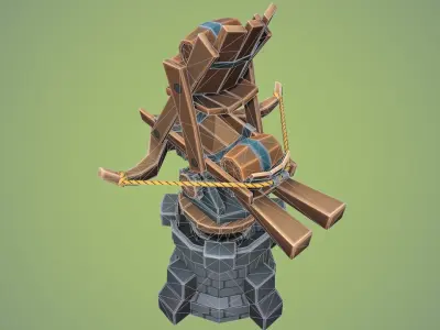 Low poly Barrelthrower Mk II Low-poly 3D model