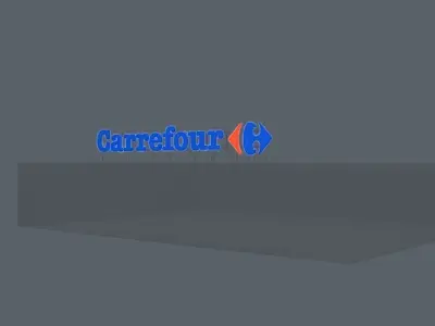 Logo and sign Carrefour with lights Free 3D model