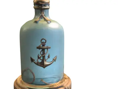 Nautical Anchor Bottle Low-poly 3D model