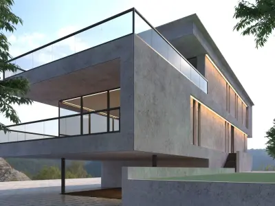 vila house 02 Low-poly 3D model