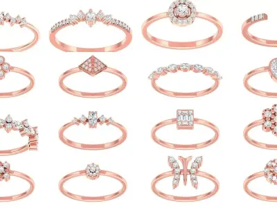 100 Light Wt Rings 3D Model Pack