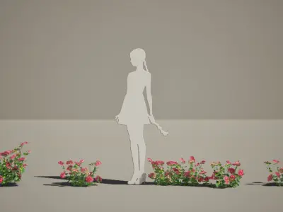 Street Garden in JAPAN - 4 Kalanchoe Flower Grass Plant Low-poly 3D model