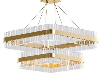Untitled chandelier in gold and clear glass 3D model