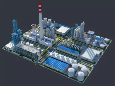 Huge Refinery  3D model purchase