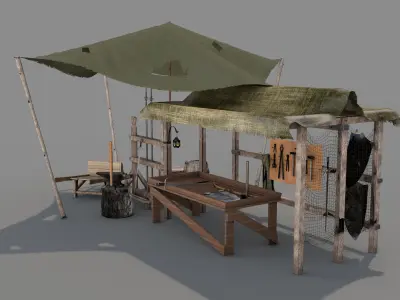 Medieval Market Stall 02 3D model