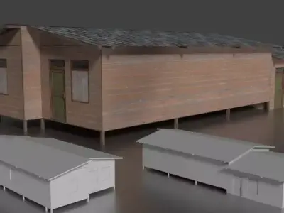 Rumah Kayu Panggung 001 FBX Free 3D model