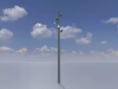 LED light column with 5 lights 3D model
