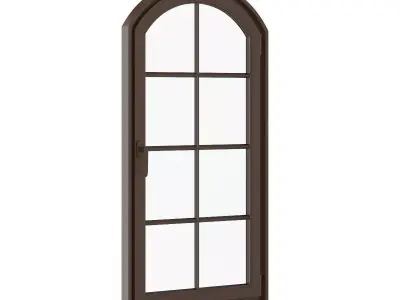Brown Metal Window 940mm x 1820mm 3D model