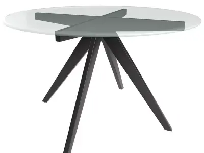 120cm Anders Round Glass-Top Dining Table Low-poly 3D model