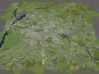 Berlin 50x50km 3D City Map 3D model