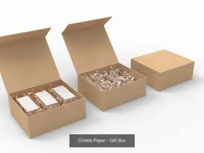 Crinkle Paper Gift Boxes - 6 Pack