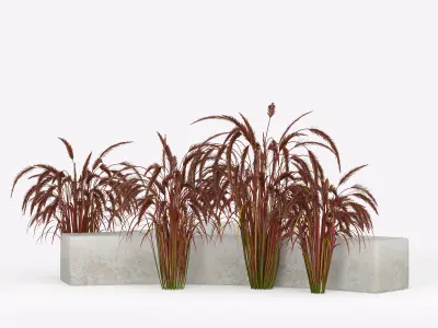 Folia bench Graceful Fountain Grass 3D model