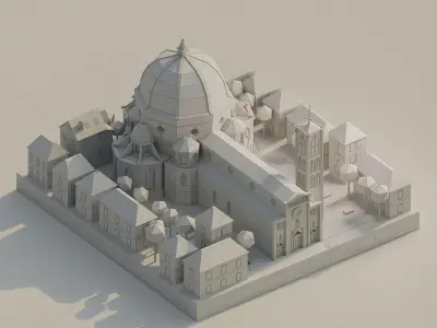 Florence Cathedral  Low-poly 3D model