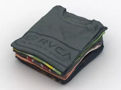T-Shirts 4 stack of clothes 3D model