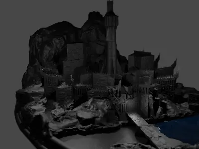 Lamp Minas Morgul fortress Lord of the Rings 3D print model