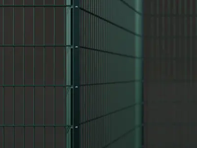 Procedural Double Wire Fence 3D model