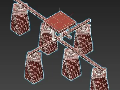 imexx ceiling light fixture with six lights 3D model