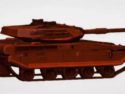 Futuristic Sci-Fi Battle Tank  Low-poly 3D model
