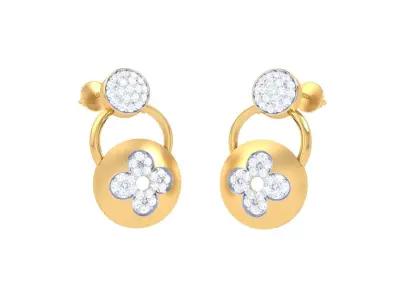 GemStone Diamond Light weight earring 34 3D print model