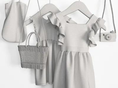 Clothes set ti01 Low-poly 3D model