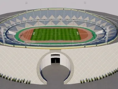 Azadi Stadium - Iran Low-poly 3D model