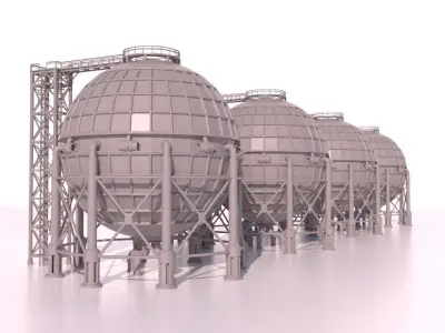 Sci-fi OilTank for 3Dprint 3D print model