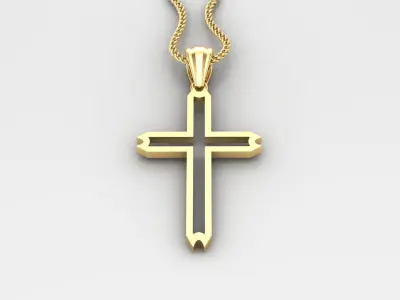 High Cross Pendant Light Gold 18K 4CP037 3D print model