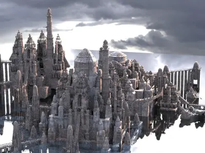 Sci-Fi port City 3D model