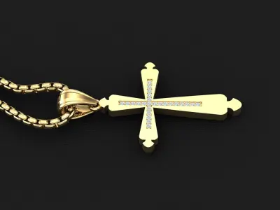 High Cross Pendant Light Gold 18K 3CP023 3D print model