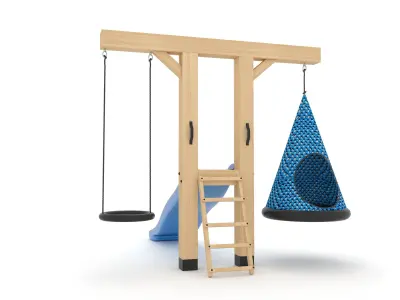 Playground swing set for children 3D model