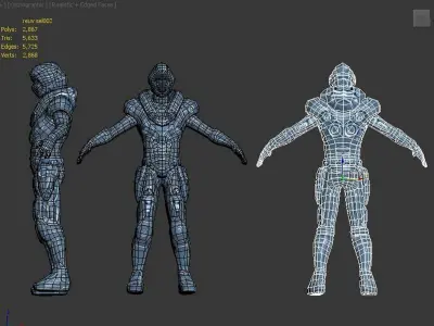 scify male cyborg 3D model