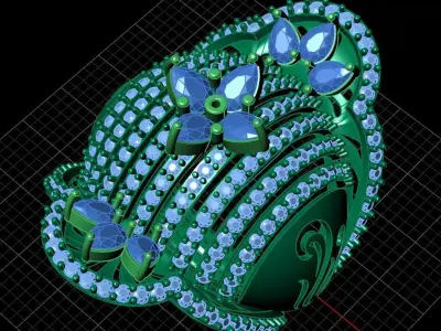 Diamond Ring for Women 3D print model 24