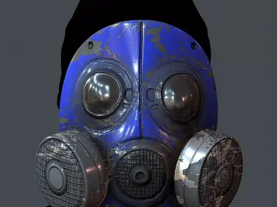 Gas mask helmet 3d model scifi Low-polyel Low-poly 3D model