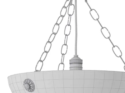 Early 20th Century Veins Alabaster Pendant Light Fixture 3D model