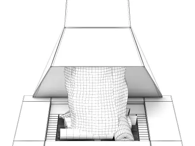 Modern Floor Fireplace 3D model