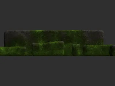 Cave Walls 4 - Moss 2 Low-poly 3D model