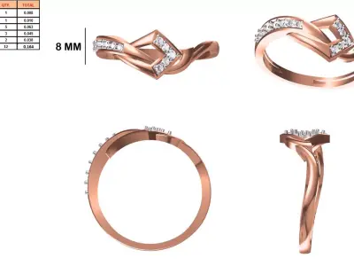 Ladies-Elegant Stone Rings For Womens 39 3D print model