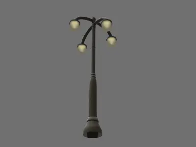 Street Lamp Low-poly 3D model 21