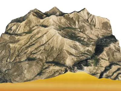 Mount Ellen 3D model terrain Low-poly 3D model