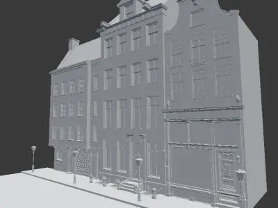European Buildings Low-poly 3D model